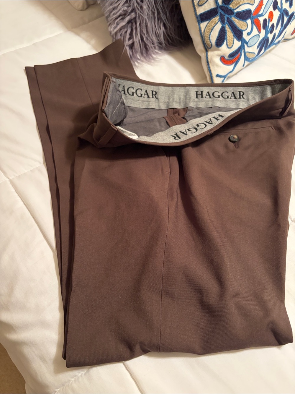 Haggar Men's Chocolate Brown Dress Pants